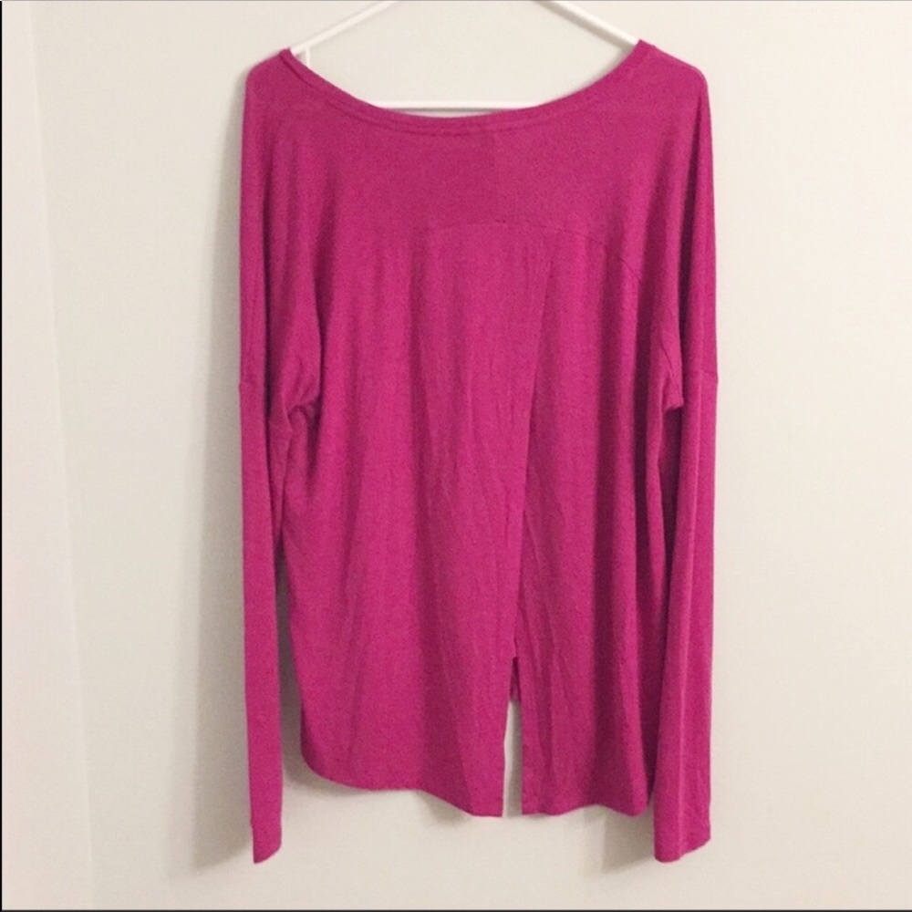 Express One Eleven Open Back Magenta Sweater - image 3
